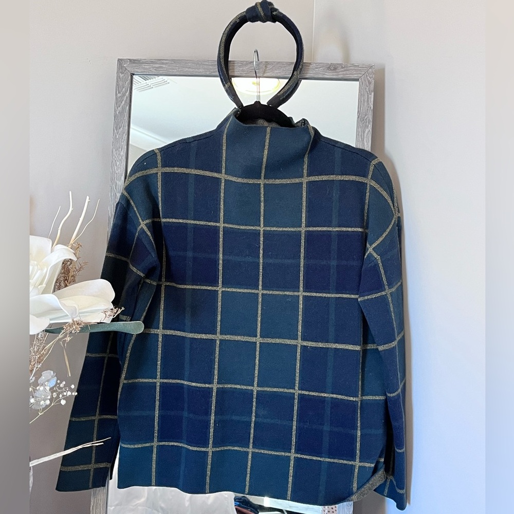 Gingham Print Turtleneck sweater with matching headband